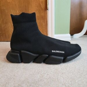 Men’s Balenciaga Speed 2.0 recycled knit sneaker in black Size 15